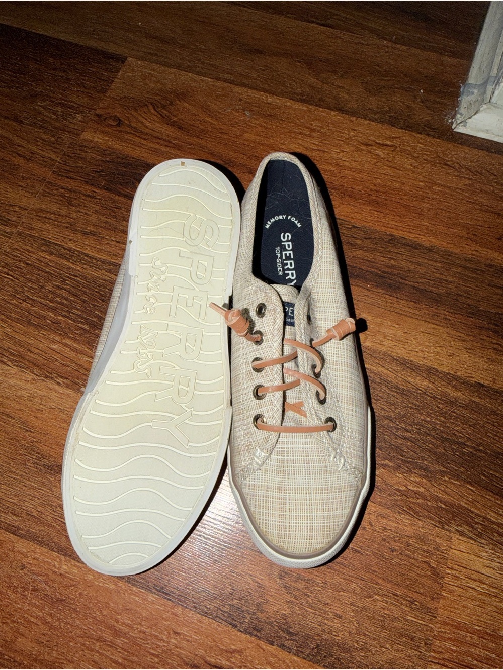Sperry Women’s Beige Canvas Boat Shoe